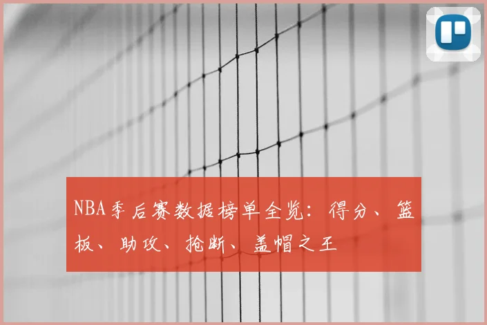 NBA季后赛数据榜单全览：得分、篮板、助攻、抢断、盖帽之王